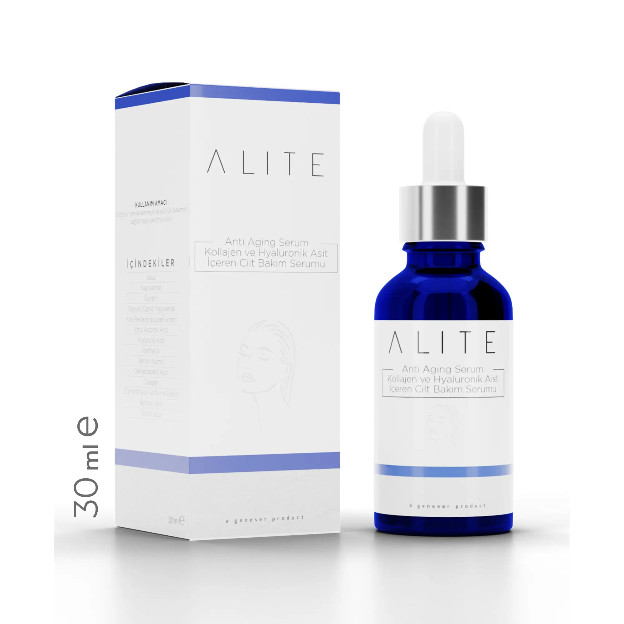 Alite | Yaşlanma Karşıtı & Leke Giderici Serum | Hyaluronik Asit & C Vitamini 30ml